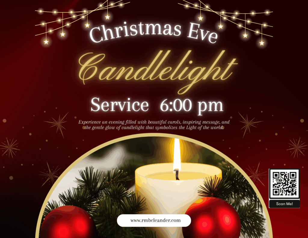 Red and Yellow Modern Christmas Candlelight Service Instagram Post (Postcard (US))