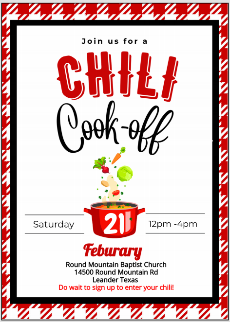 RMBC Chili Cookoff Feb 21st