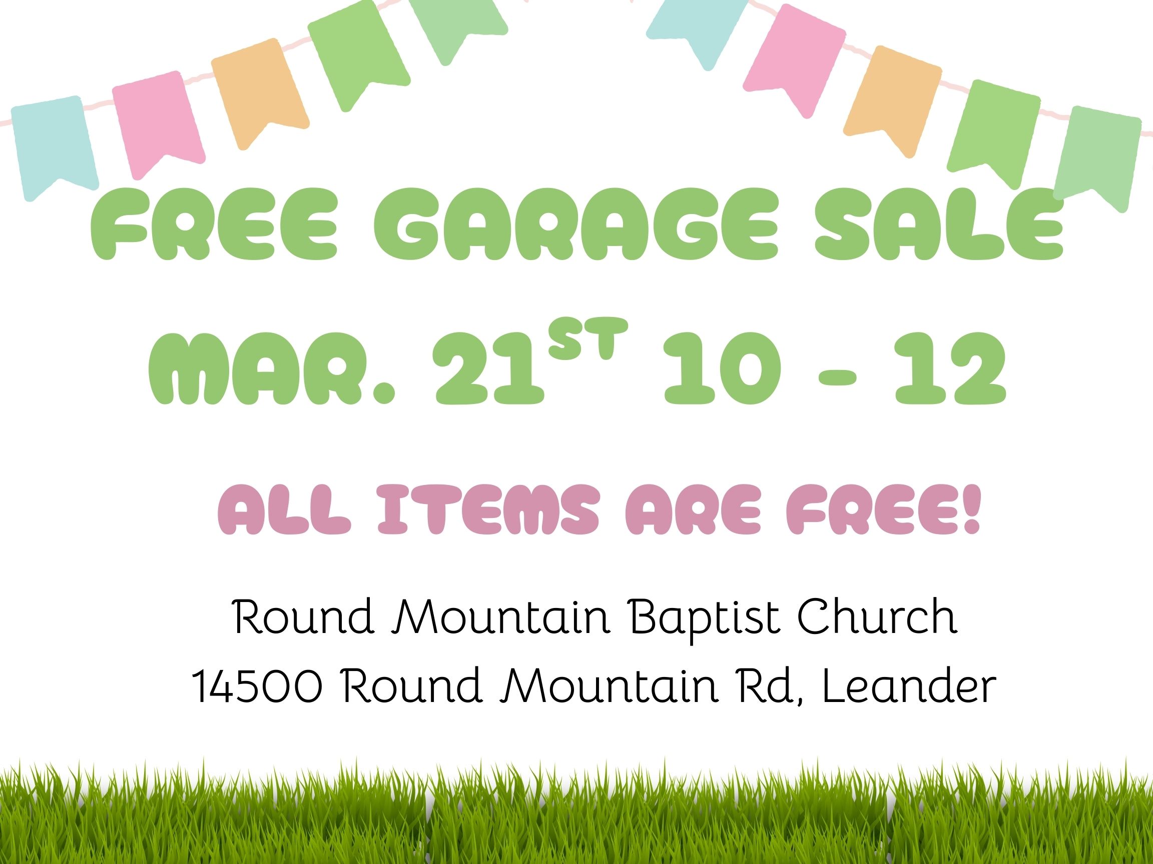 Green and Pink Playful Garage Sale Yard Sign